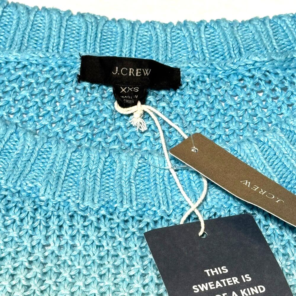 NWT J Crew Ombre Sweater xxs Turquoise White - Picture 3 of 8